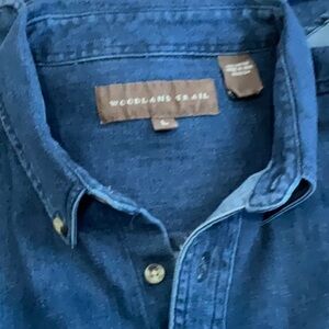 Blue Casual Button Down Shirt with Textured Design